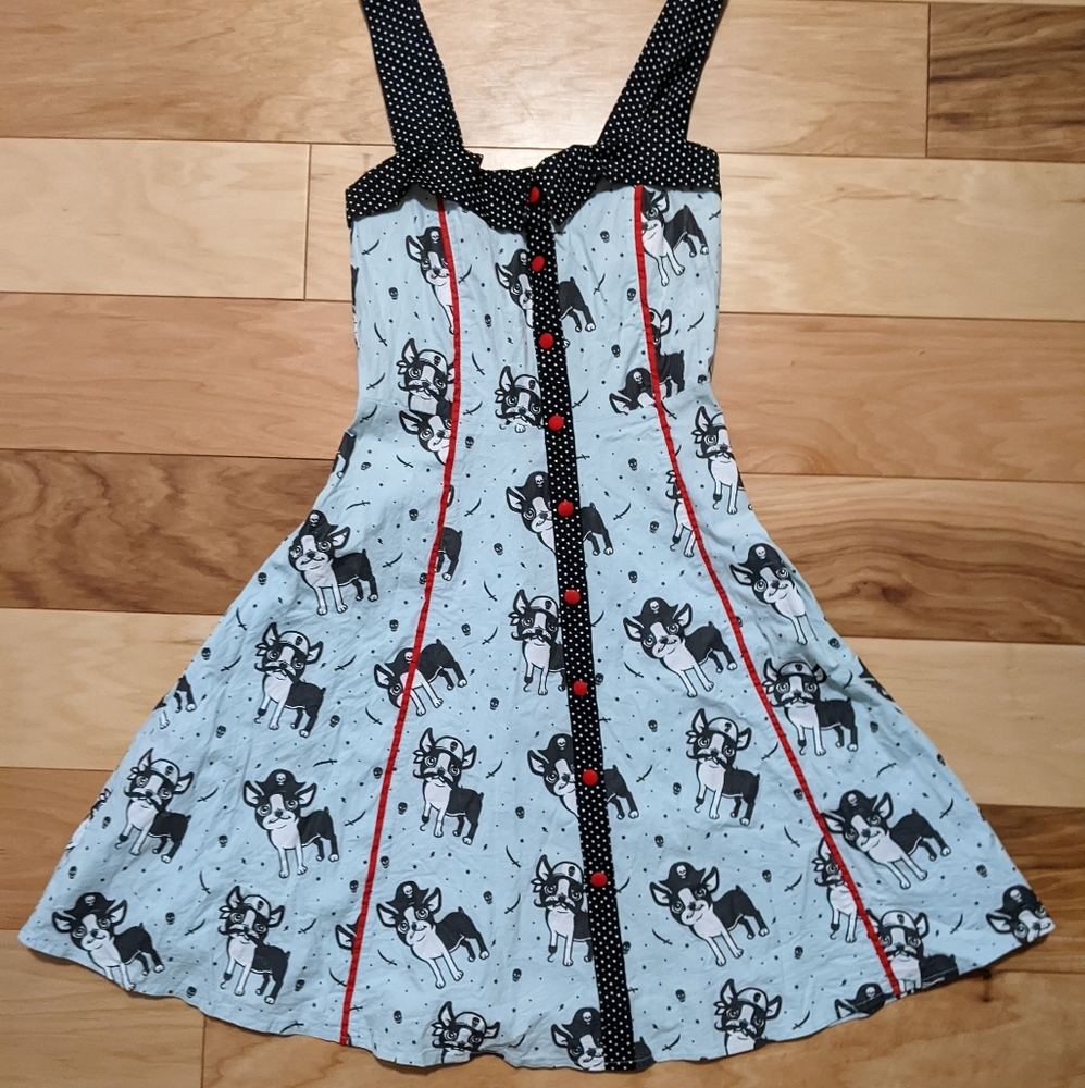 Sourpuss Boston Terrier pirate sun dress